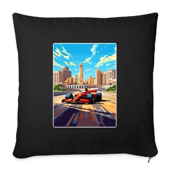 Baku Circuit Motorsport Race Azerbaijan Travel WPA - Sofa pillowcase 17,3'' x 17,3'' (45 x 45 cm) - black - Front