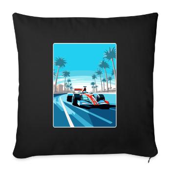 Abu Dhabi Circuit Motorsport Race Uae Travel Card - Sofa pillowcase 17,3'' x 17,3'' (45 x 45 cm) - black - Front