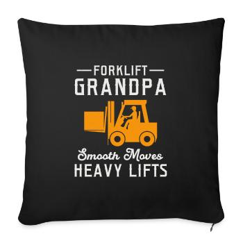 Forklift Grandpa Heavy Equipment Driver Funny - Sofa pillowcase 17,3'' x 17,3'' (45 x 45 cm) - black - Front