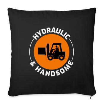 Conducteur de chariot élévateur Conducteur d’équipement lourd Humour - Housse de coussin décorative 45 x 45 cm - noir - Devant