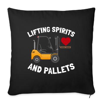 Conducteur de chariot élévateur Conducteur d’équipement lourd Drôle - Housse de coussin décorative 45 x 45 cm - noir - Devant