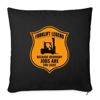 Conducteur de chariot élévateur Conducteur d’équipement lourd Drôle - Housse de coussin décorative 45 x 45 cm - noir - Devant