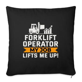 Conducteur de chariot élévateur Conducteur d’équipement lourd Drôle - Housse de coussin décorative 45 x 45 cm - noir - Devant