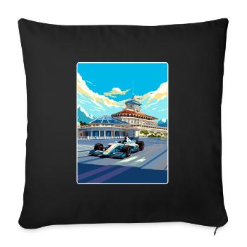 Sochi Circuit Motorsport Race Russian Travel Card - Sofa pillowcase 17,3'' x 17,3'' (45 x 45 cm) - black - Front