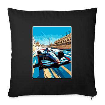Jerez Circuit Motorsport Race Spain Travel Poster - Sofa pillowcase 17,3'' x 17,3'' (45 x 45 cm) - black - Front