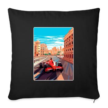 Valencia Circuit Motorsport Race Spain Travel Card - Sofa pillowcase 17,3'' x 17,3'' (45 x 45 cm) - black - Front