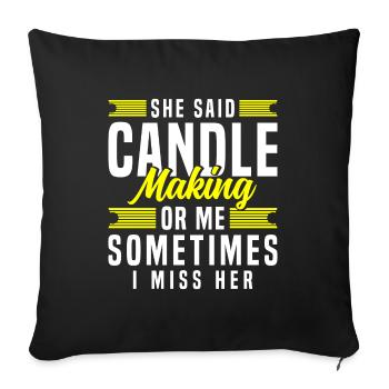 Candle Decoration Warm Winter - Sofa pillowcase 17,3'' x 17,3'' (45 x 45 cm) - black - Front