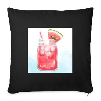 Refreshing Watermelon Cocktail Art - Sofa pillowcase 17,3'' x 17,3'' (45 x 45 cm) - black - Front