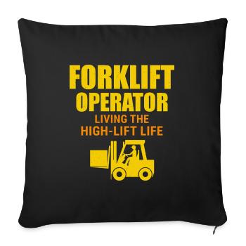 Conducteur de chariot élévateur Conducteur d’équipement lourd Drôle - Housse de coussin décorative 45 x 45 cm - noir - Devant