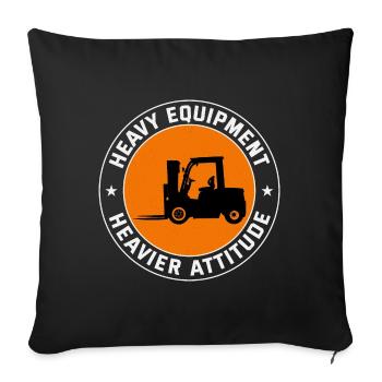 Conducteur de chariot élévateur Conducteur d’équipement lourd Drôle - Housse de coussin décorative 45 x 45 cm - noir - Devant