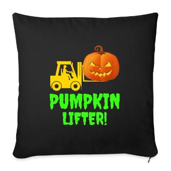 Halloween Forklift Operator Pumpkin Lifter - Sofa pillowcase 17,3'' x 17,3'' (45 x 45 cm) - black - Front