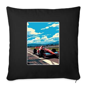 Affiche de voyage de la course de sport automobile du circuit de Suzuka au Japon - Housse de coussin décorative 45 x 45 cm - noir - Devant