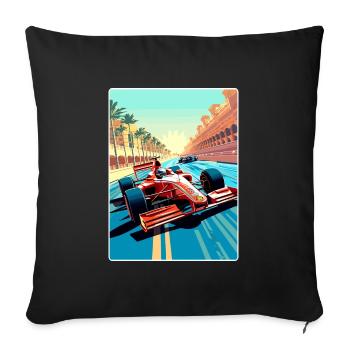 Abu Dhabi Circuit Motorsport Race Uae Travel Card - Sofa pillowcase 17,3'' x 17,3'' (45 x 45 cm) - black - Front