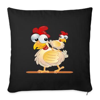 CHICKENS COSTUMES COUPLES - Sofa pillowcase 17,3'' x 17,3'' (45 x 45 cm) - black - Front