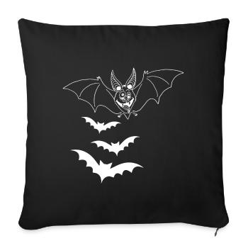 White Vampire Bat - Sofa pillowcase 17,3'' x 17,3'' (45 x 45 cm) - black - Front