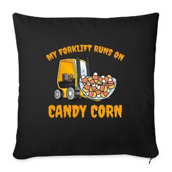 Halloween Forklift Operator Candy Corn - Sofa pillowcase 17,3'' x 17,3'' (45 x 45 cm) - black - Front