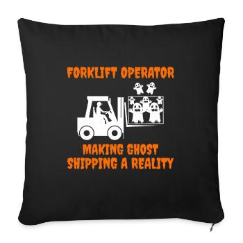 Halloween Ghost Forklift Operator Heavy Equipment - Sofa pillowcase 17,3'' x 17,3'' (45 x 45 cm) - black - Front