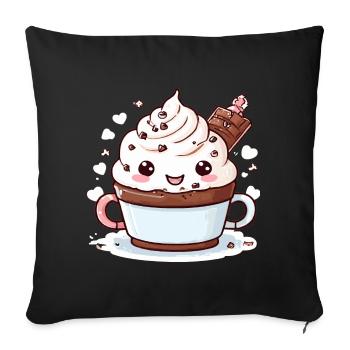 Charming Cocoa Companion - Sofa pillowcase 17,3'' x 17,3'' (45 x 45 cm) - black - Front