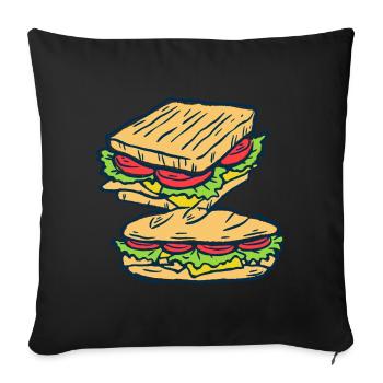 Sandwich Fast Food Cook Cooks Cook Cook - Sofa pillowcase 17,3'' x 17,3'' (45 x 45 cm) - black - Front