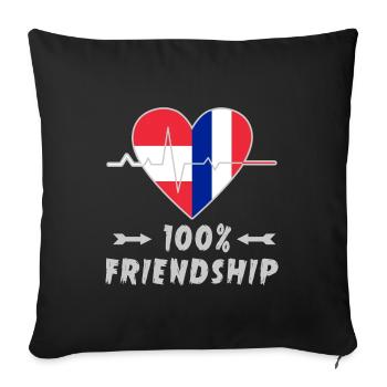 L'Autriche et la France : une amitié à 100 % - Housse de coussin décorative 45 x 45 cm - noir - Devant