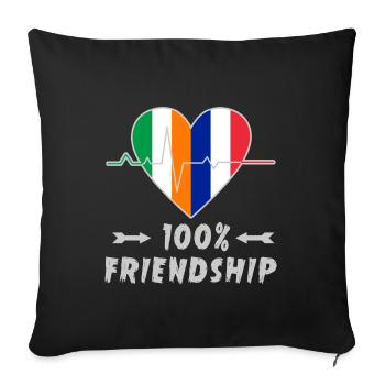 L'Irlande et la France : une amitié à 100 % - Housse de coussin décorative 45 x 45 cm - noir - Devant