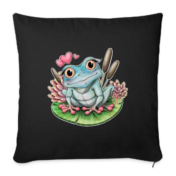 Frosch - Sofakissenbezug 45 x 45 cm - Schwarz - Vorne