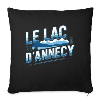 Le Lac d'Annecy - Housse de coussin décorative 45 x 45 cm - noir - Devant