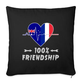 L'Australie et la France : une amitié à 100 % - Housse de coussin décorative 45 x 45 cm - noir - Devant