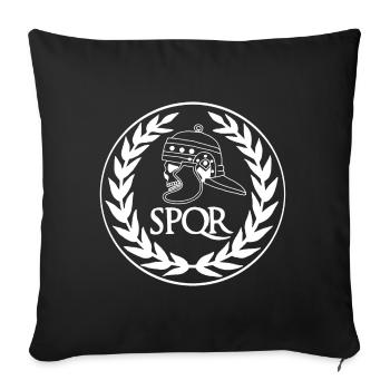 Tête de mort empire romain (blanc) - Housse de coussin décorative 45 x 45 cm - noir - Devant