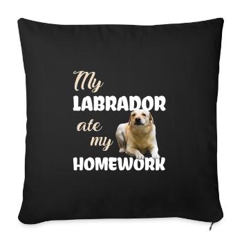 Devoirs du Labrador - Housse de coussin décorative 45 x 45 cm - noir - Devant