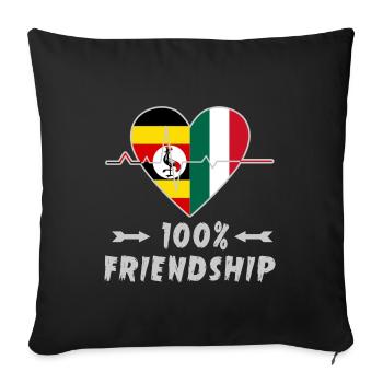 Uganda and Italy 100% friendship - Sofa pillowcase 17,3'' x 17,3'' (45 x 45 cm) - black - Front