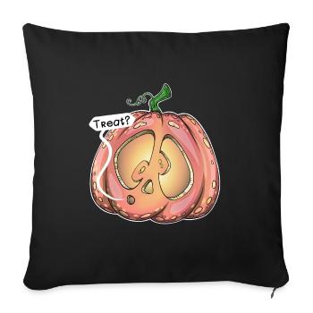 Citrouille maladroite, gâterie ? - Housse de coussin décorative 45 x 45 cm - noir - Devant
