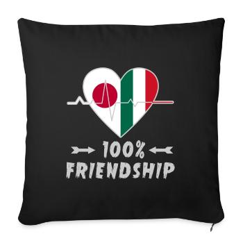 Le Japon et l'Italie : une amitié à 100 % - Housse de coussin décorative 45 x 45 cm - noir - Devant