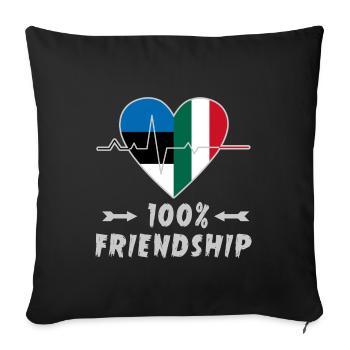 Estonia and Italy 100% friendship - Sofa pillowcase 17,3'' x 17,3'' (45 x 45 cm) - black - Front