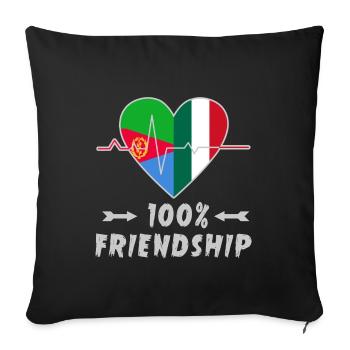 Eritrea und Italien 100% Freundschaft - Sofakissenbezug 45 x 45 cm - Schwarz - Vorne