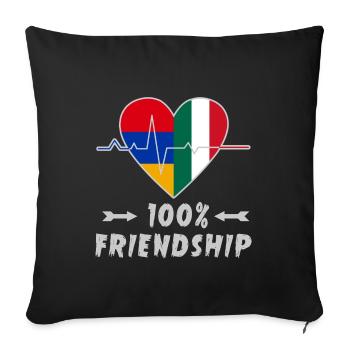 Armenien und Italien 100% Freundschaft - Sofakissenbezug 45 x 45 cm - Schwarz - Vorne