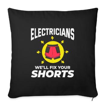 Electrician Humor Electrical Technician Engineer - Sofa pillowcase 17,3'' x 17,3'' (45 x 45 cm) - black - Front