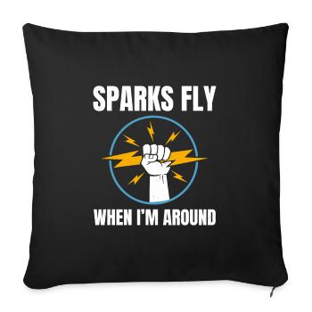 Electrician Humor Electrical Technician Engineer - Sofa pillowcase 17,3'' x 17,3'' (45 x 45 cm) - black - Front