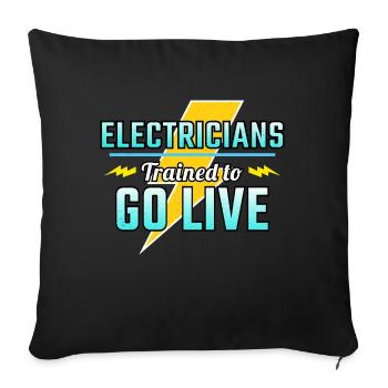 Electrician Humor Electrical Technician Engineer - Sofa pillowcase 17,3'' x 17,3'' (45 x 45 cm) - black - Front
