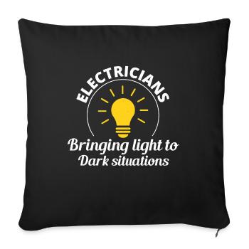 Electrician Humor Electrical Technician Engineer - Sofa pillowcase 17,3'' x 17,3'' (45 x 45 cm) - black - Front