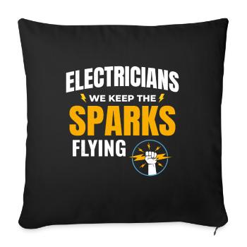 Electrician Humor Electrical Technician Engineer - Sofa pillowcase 17,3'' x 17,3'' (45 x 45 cm) - black - Front