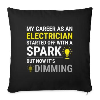 Electrician Humor Electrical Technician Engineer - Sofa pillowcase 17,3'' x 17,3'' (45 x 45 cm) - black - Front