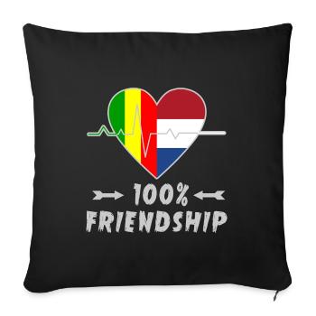 Mali and the Netherlands 100% friendship - Sofa pillowcase 17,3'' x 17,3'' (45 x 45 cm) - black - Front