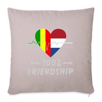 100 % amitié entre le Mali et les Pays-Bas - Housse de coussin décorative 45 x 45 cm - taupe clair - Devant