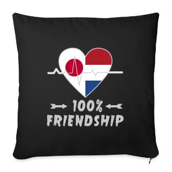 Le Japon et les Pays-Bas, une amitié à 100 % - Housse de coussin décorative 45 x 45 cm - noir - Devant