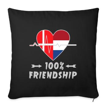 Le Danemark et les Pays-Bas : amitié à 100 % - Housse de coussin décorative 45 x 45 cm - noir - Devant