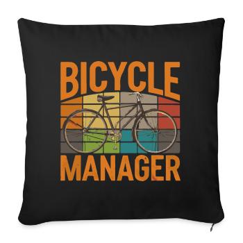 Vintage Bicycle Manager - Sofa pillowcase 17,3'' x 17,3'' (45 x 45 cm) - black - Front