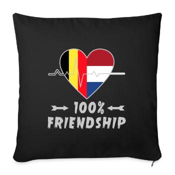 La Belgique et les Pays-Bas, une amitié à 100 % - Housse de coussin décorative 45 x 45 cm - noir - Devant