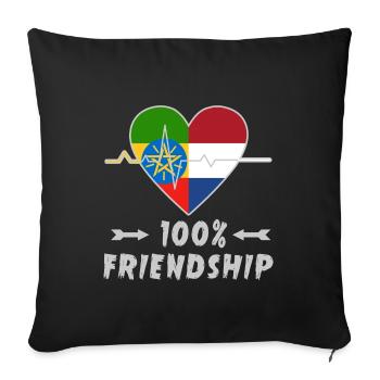 L'Éthiopie et les Pays-Bas : amitié à 100 % - Housse de coussin décorative 45 x 45 cm - noir - Devant