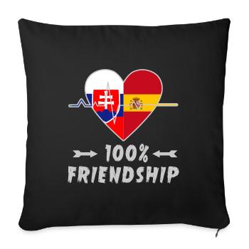 La Slovaquie et l'Espagne : amitié à 100 % - Housse de coussin décorative 45 x 45 cm - noir - Devant